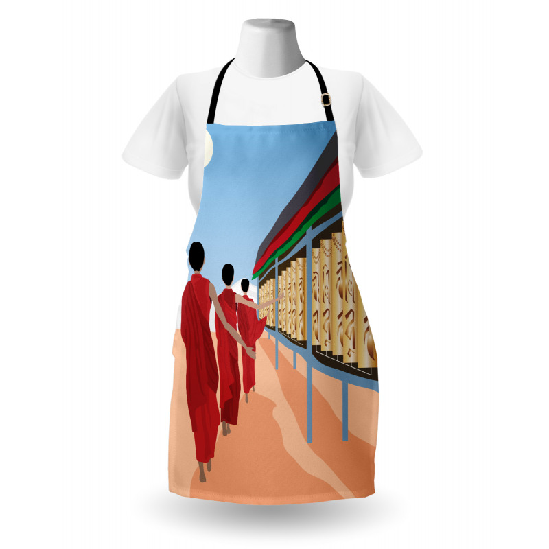 Ancient Men on Wheels Motif Apron