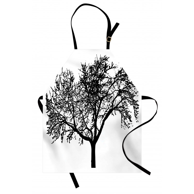 Bare Branches Silhouette Art Apron