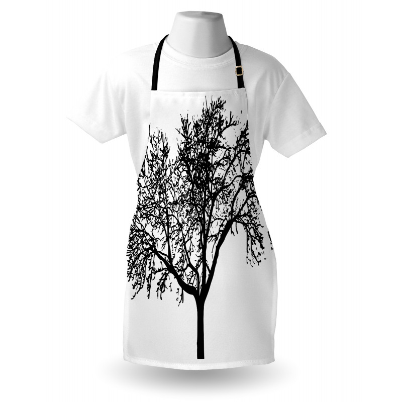 Bare Branches Silhouette Art Apron