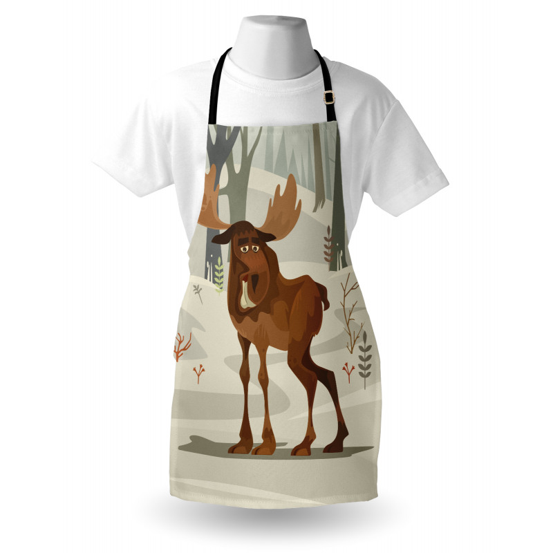 Funny Elk Mascot Apron