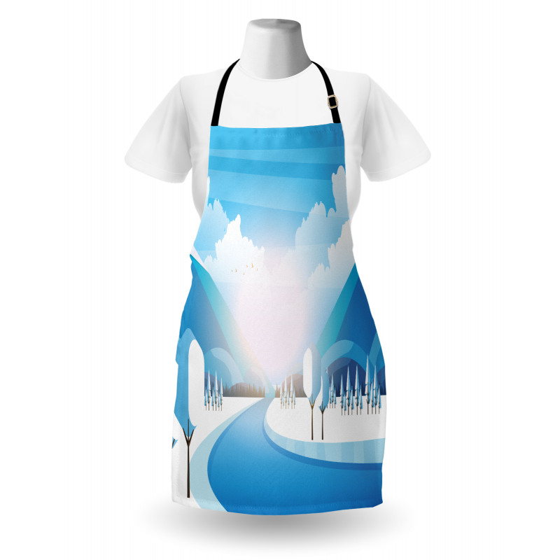 Pastoral River Scene Apron