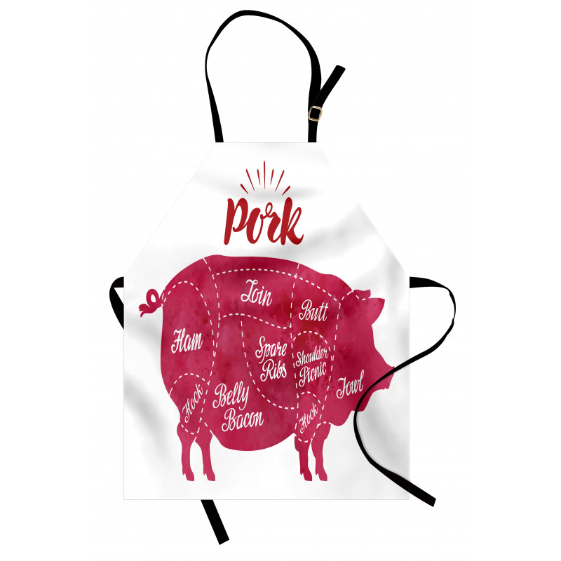 Cutting Pig Meat Diagram Apron