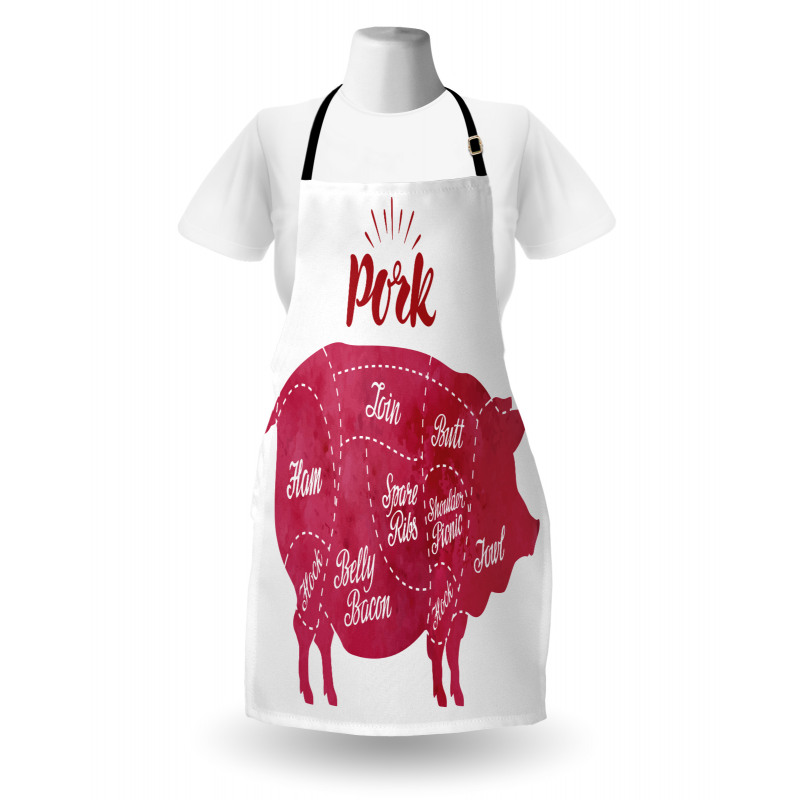 Cutting Pig Meat Diagram Apron