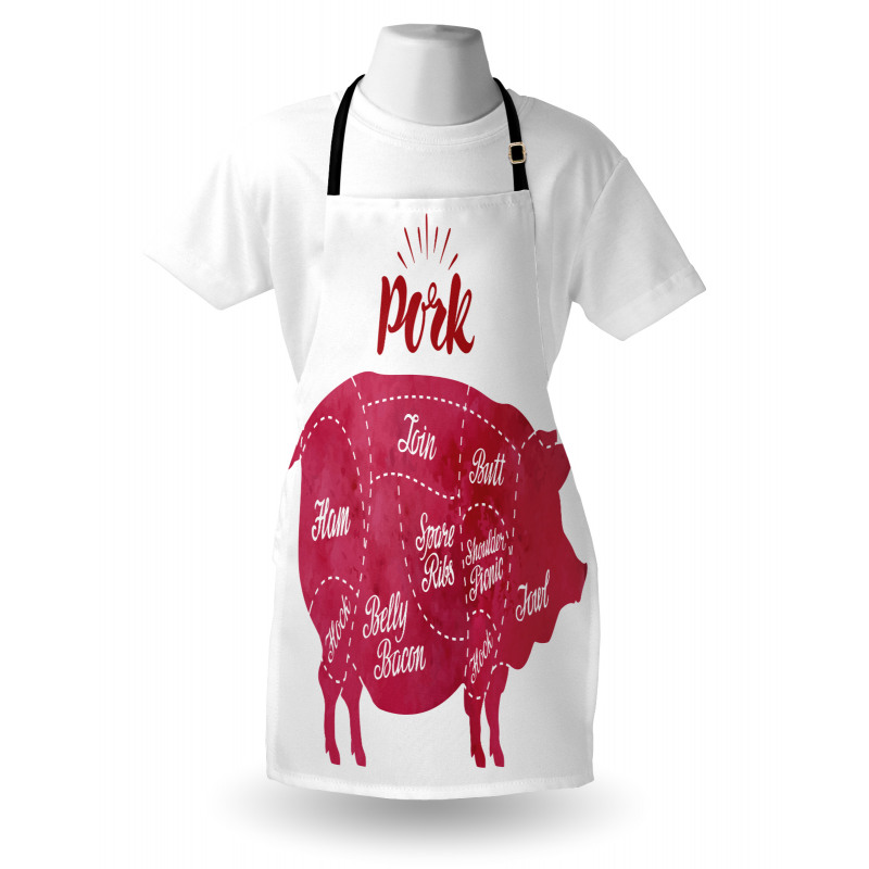 Cutting Pig Meat Diagram Apron