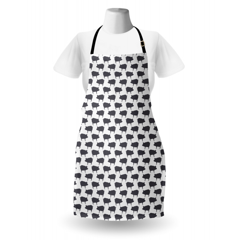 Domestic Pig Silhouettes Apron