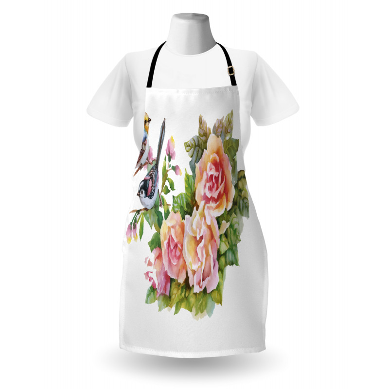 Sparrows on Roses Apron