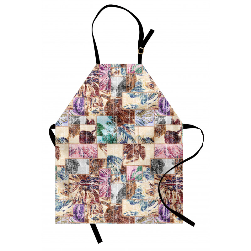 Grunge Abstract Floral Art Apron