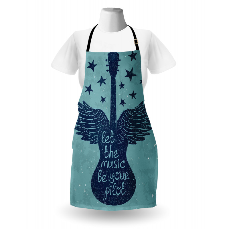 Guitar Wings Stars Words Apron