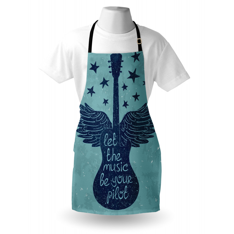 Guitar Wings Stars Words Apron