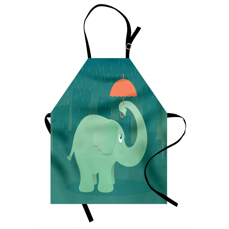 Elephant Holding Umbrella Apron