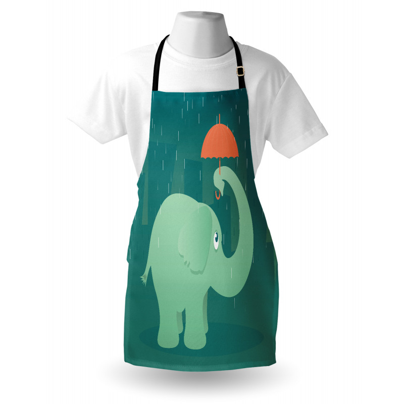 Elephant Holding Umbrella Apron