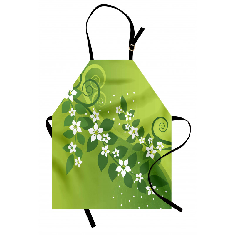 Graphic Curvy Leaves Apron