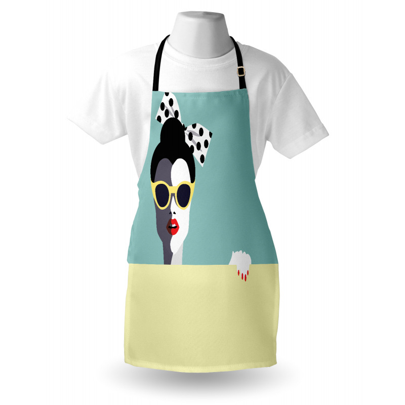 Retro Pop Art Young Woman Apron