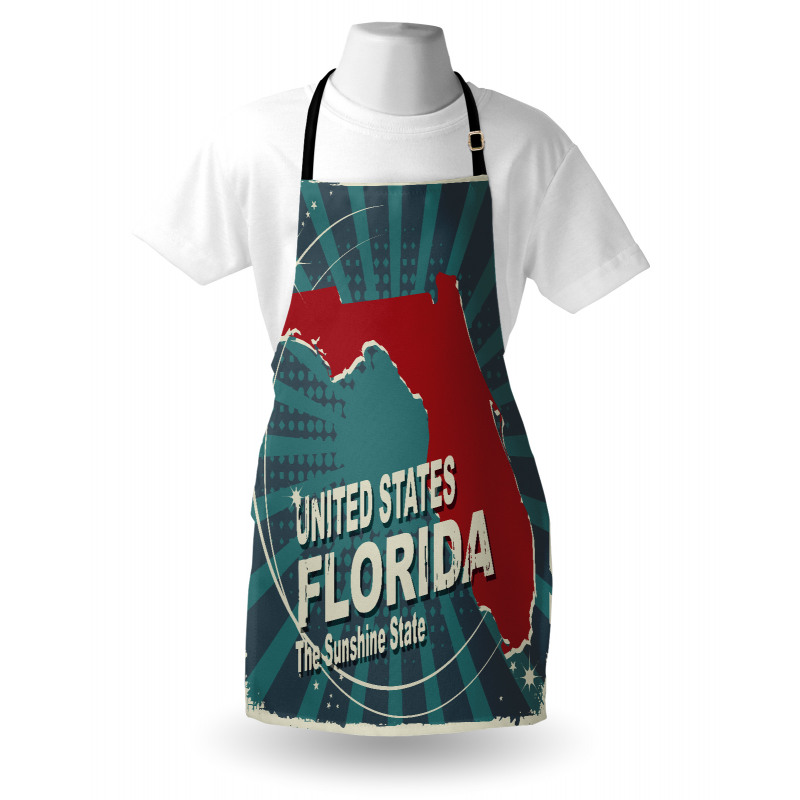 Retro Old City Map USA Apron