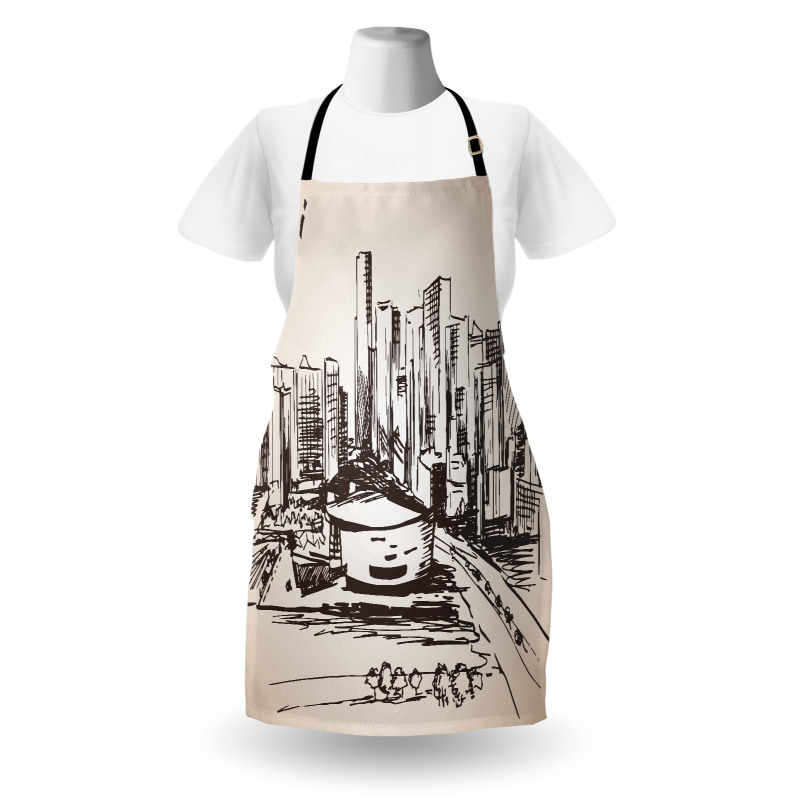 Miami Cityscape Sketch Apron