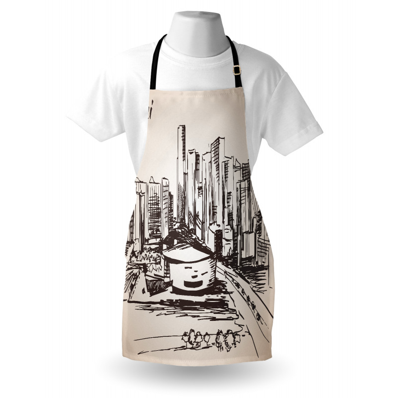 Miami Cityscape Sketch Apron