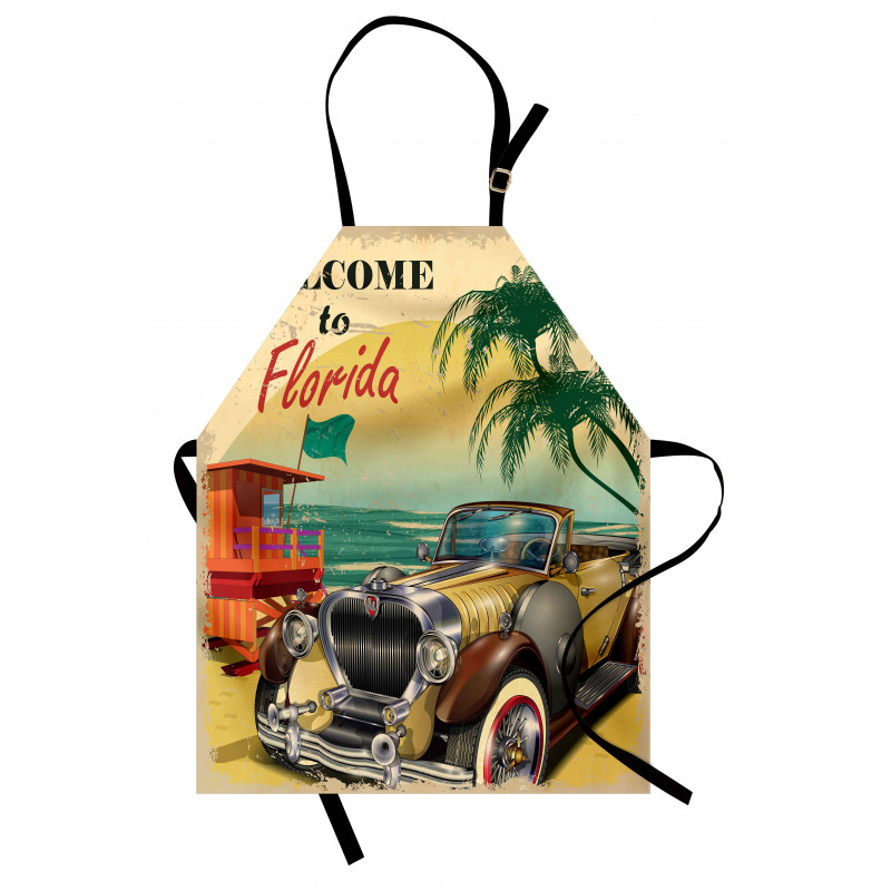 Old Beach Car Picture Apron