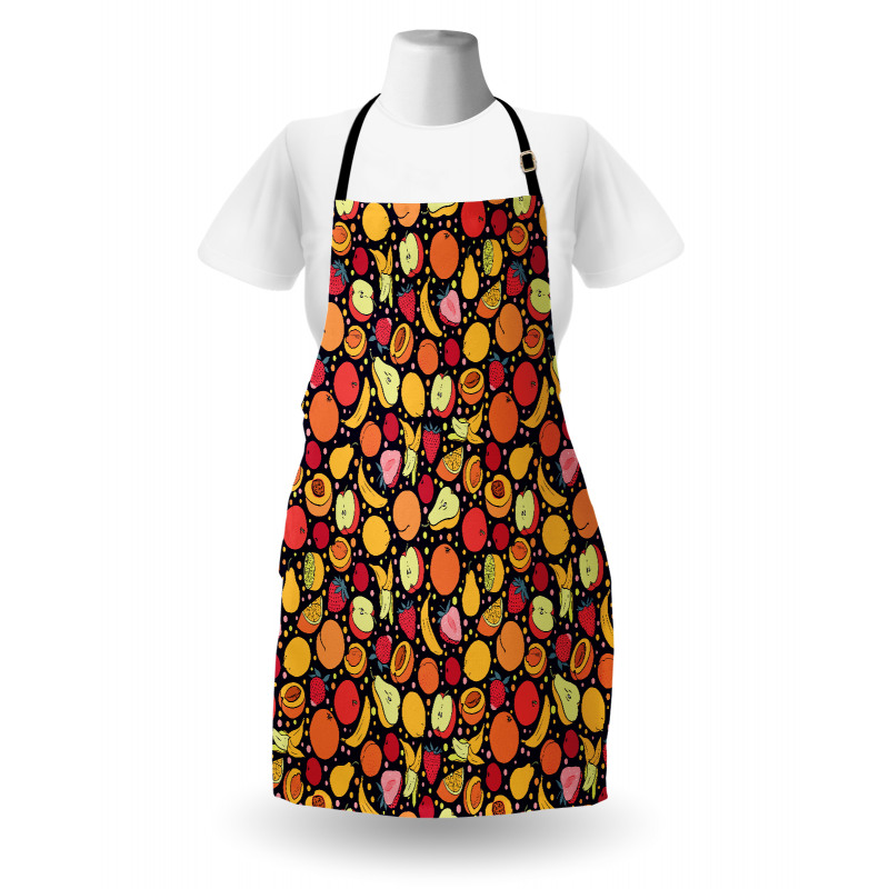 Colorful Fruits and Dots Apron