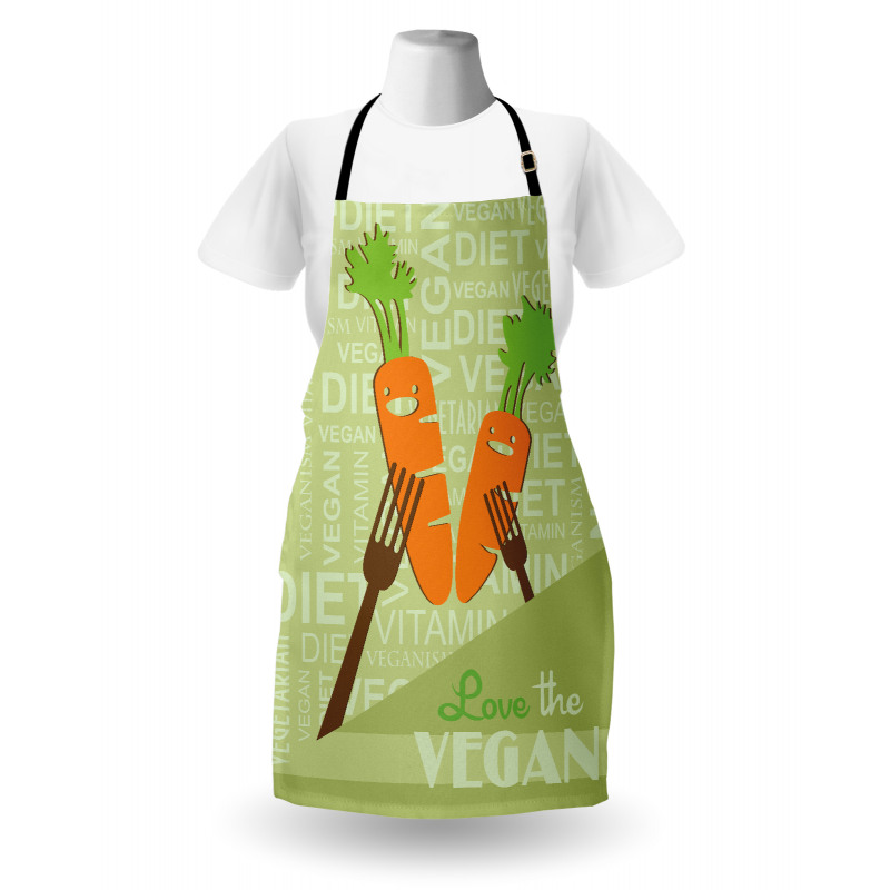 Smiling Carrot Love Vegan Apron