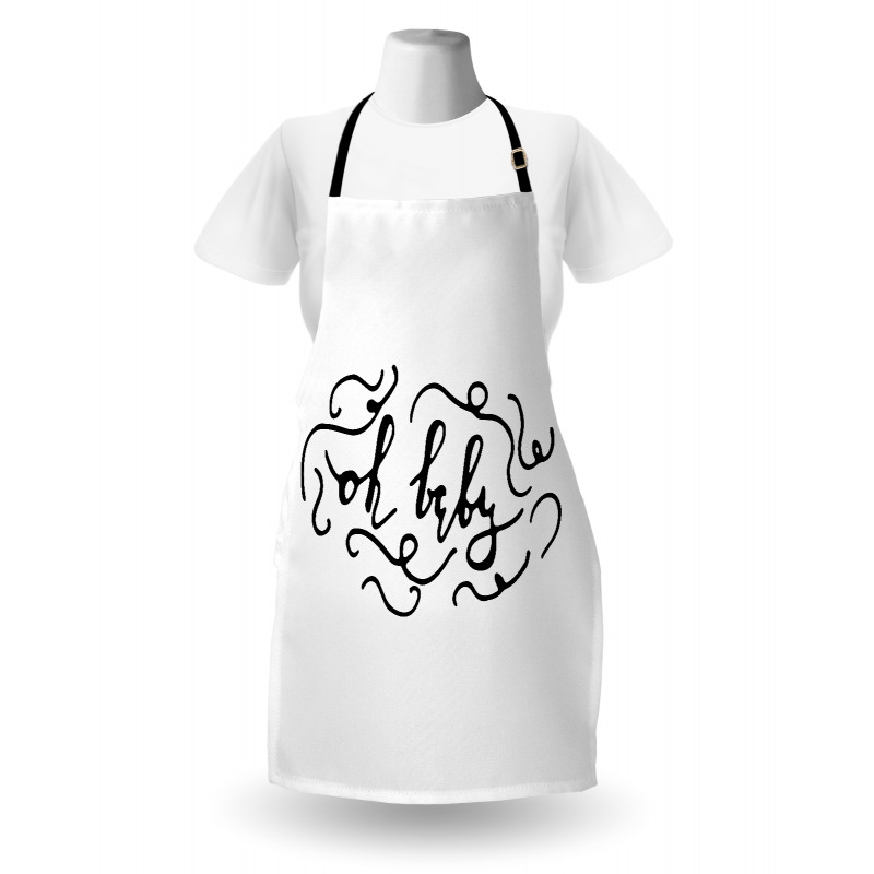 Calligraphy Curlicues Apron