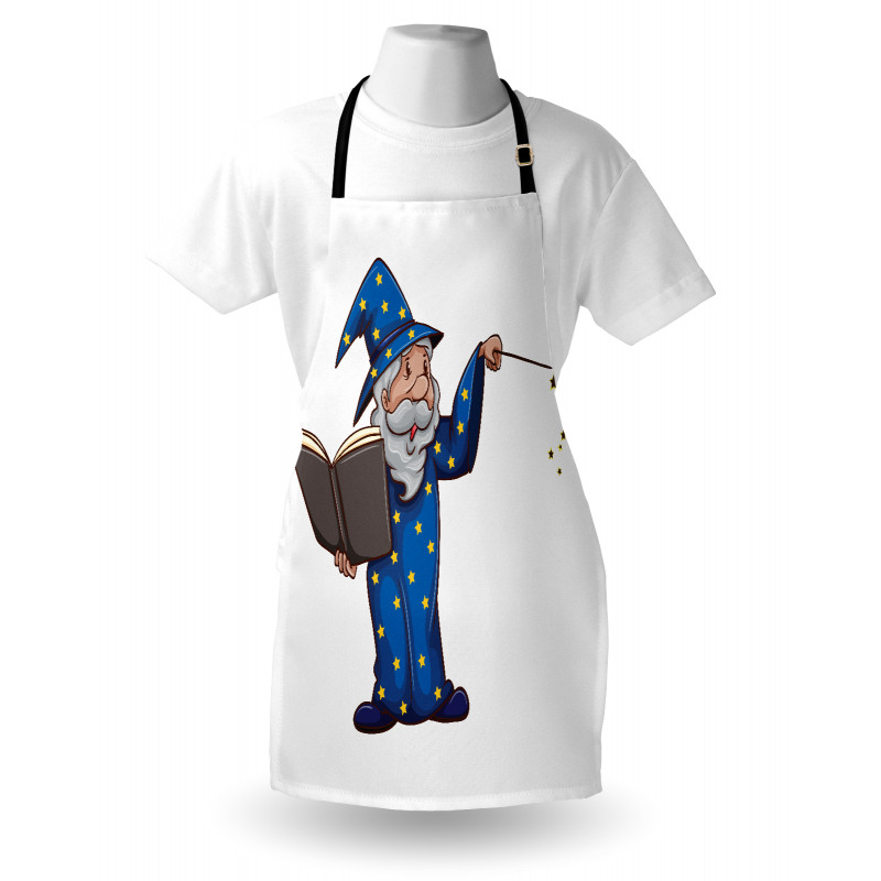 Sorcerer Man Book Spell Apron