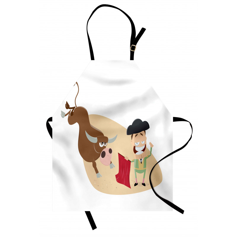 Cartoon Matador Bull Apron