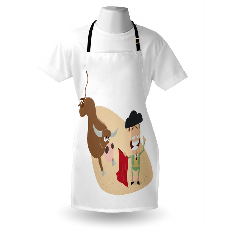 Cartoon Matador Bull Apron