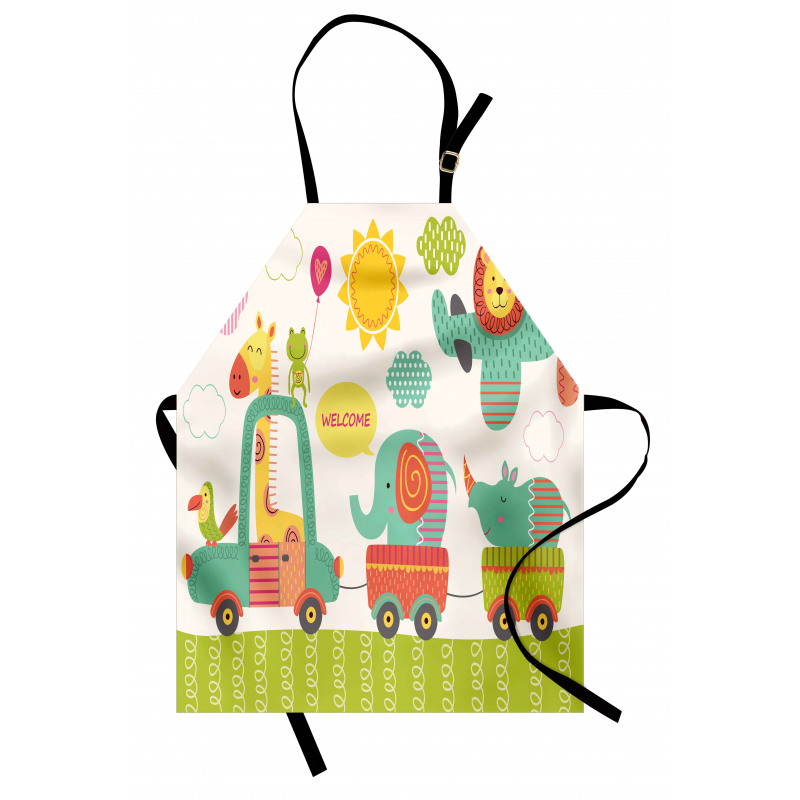 Train with Jungle Animals Apron