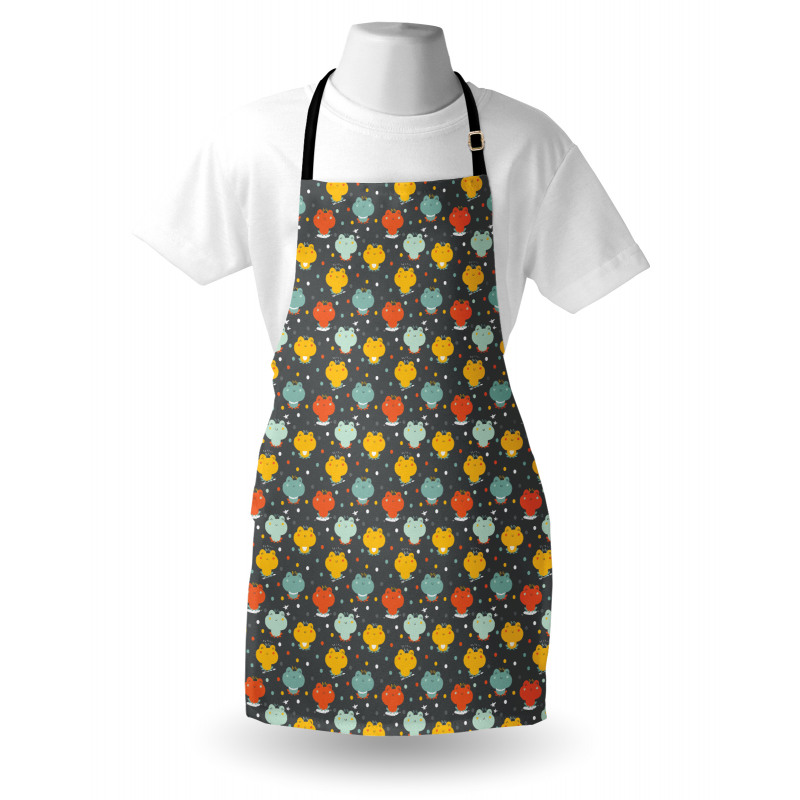 Cartoon Colorful Frogs Apron
