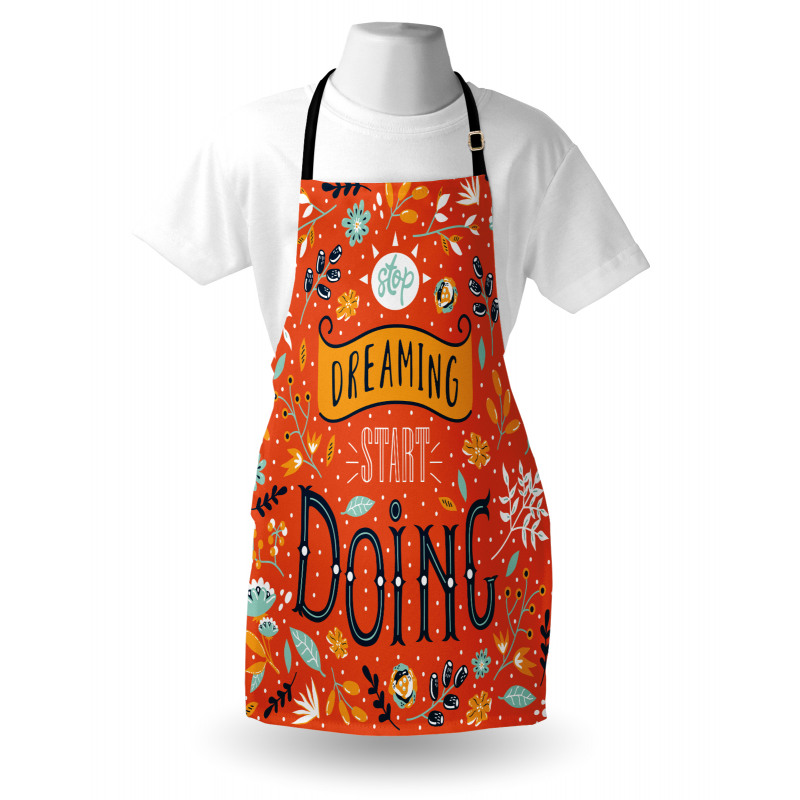 Motivational Slogan Leaf Apron