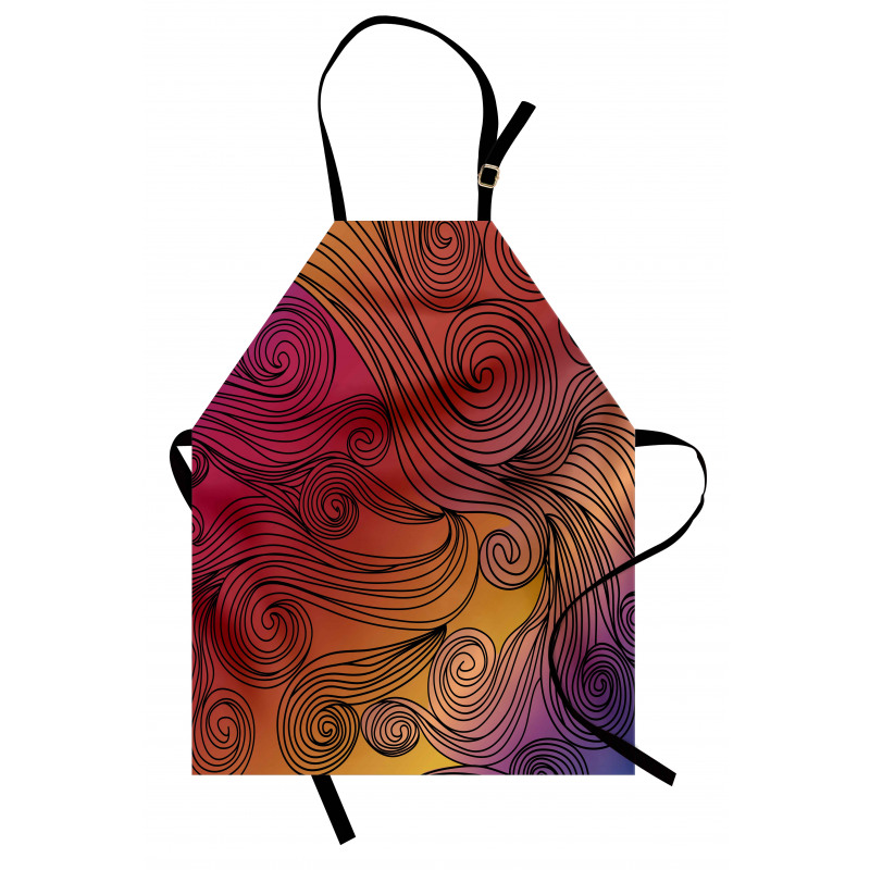 Doodle Waves with Stripes Apron