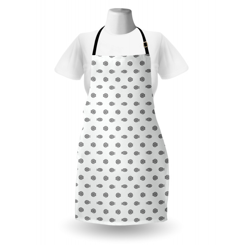 Fish Pattern with Lines Apron