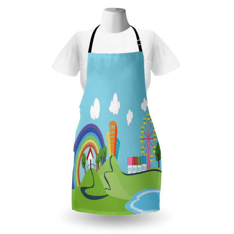 Cartoon Village Apron