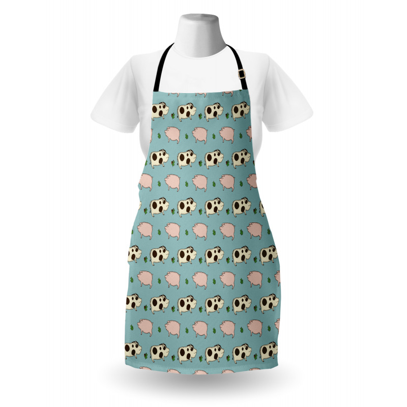 Doodle Pig Boar Oak Twig Apron