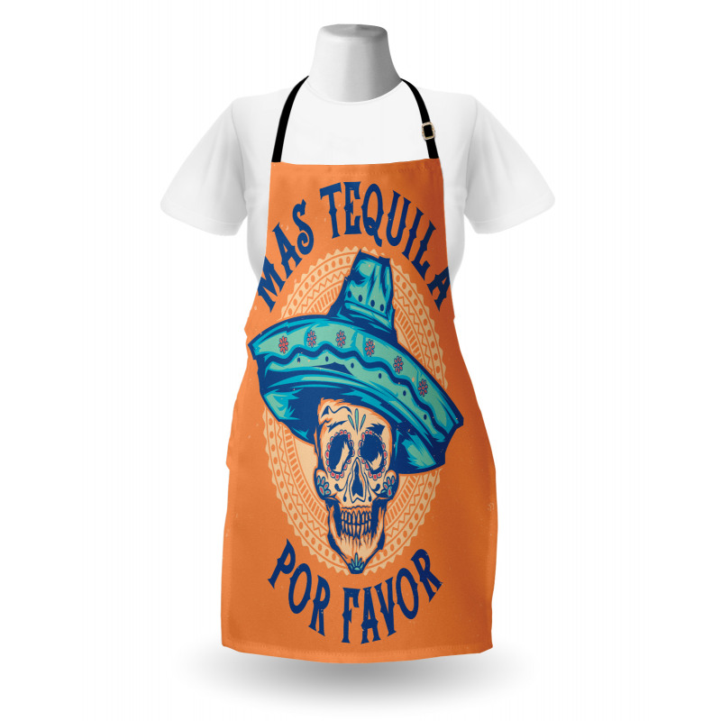 Skull Sombrero Tequila Apron