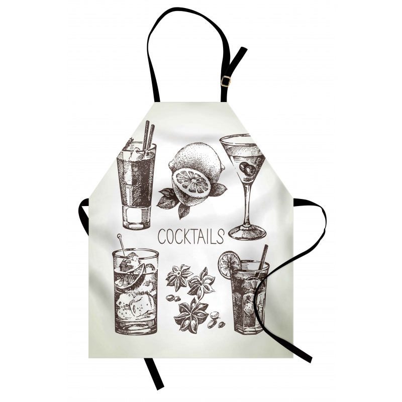 Vintage Sketch Beverage Apron