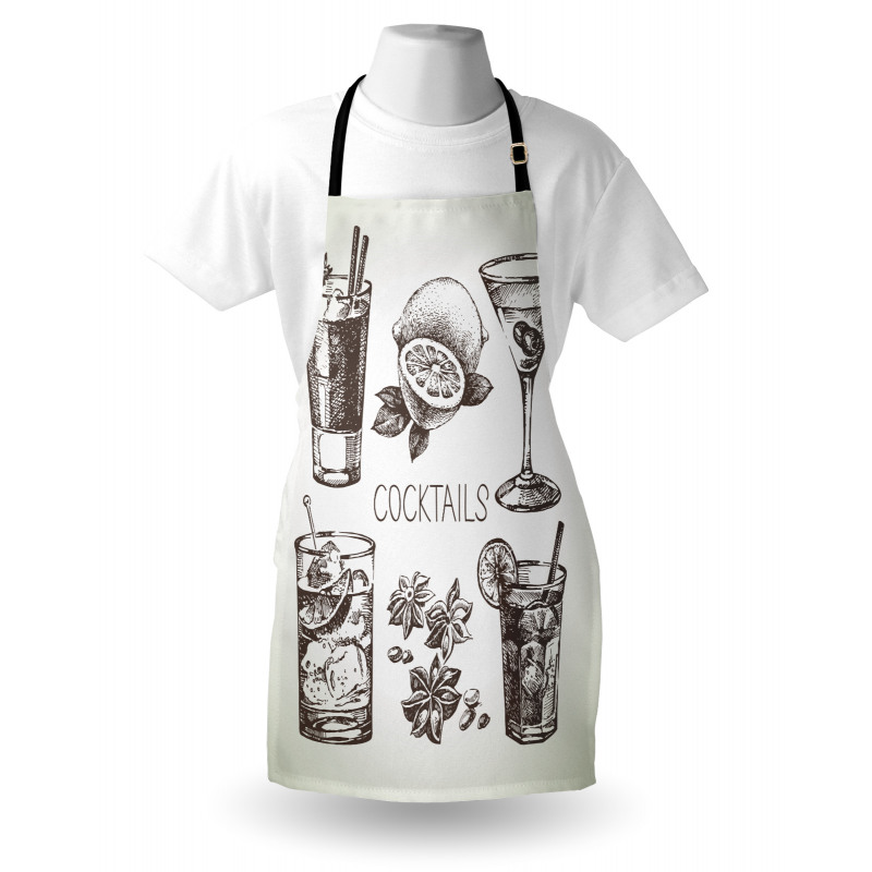 Vintage Sketch Beverage Apron