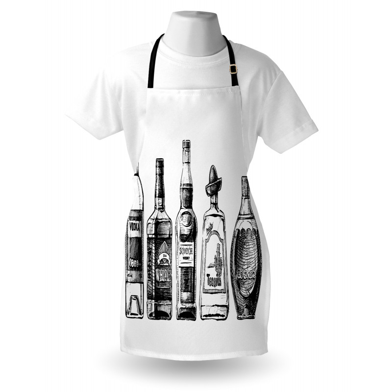 Ink Drawing Beverages Apron