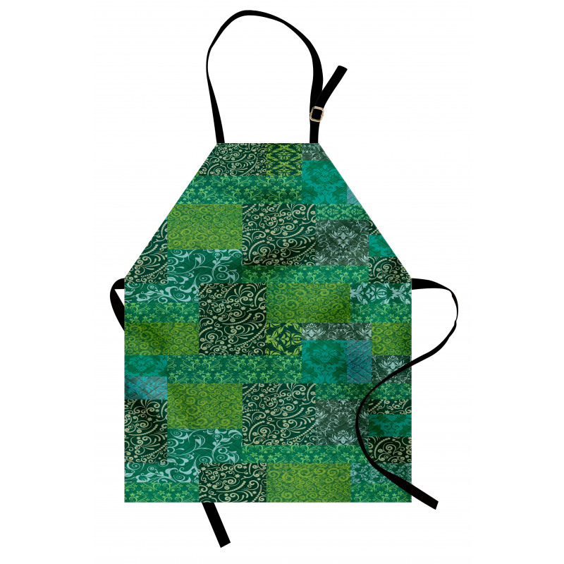 Curly Ornaments in Squares Apron