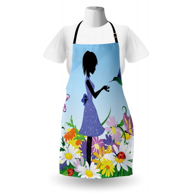 Lawn Blossomed Flowers Apron