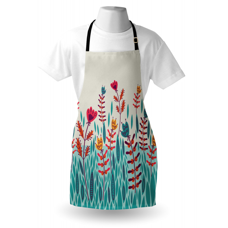 Doodle Poppy Flowers Apron