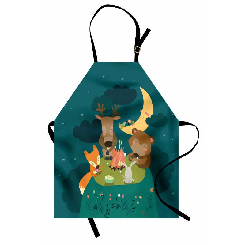 Forest Bonfire at Night Apron