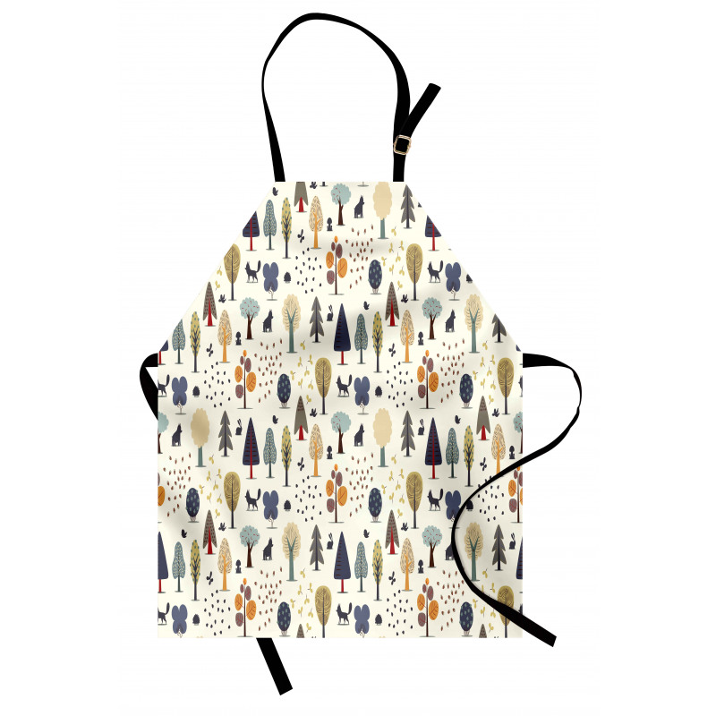 Woodland Trees Animals Apron