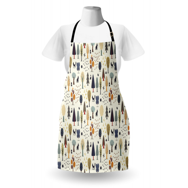 Woodland Trees Animals Apron