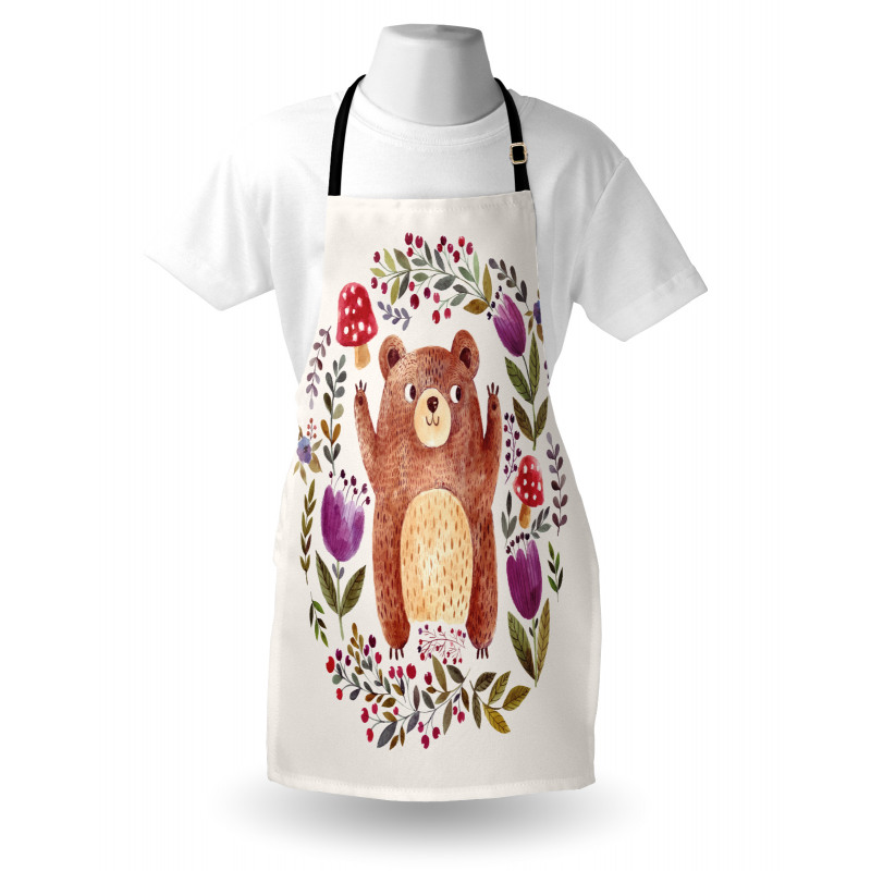 Baby Mammal Floral Wreath Apron