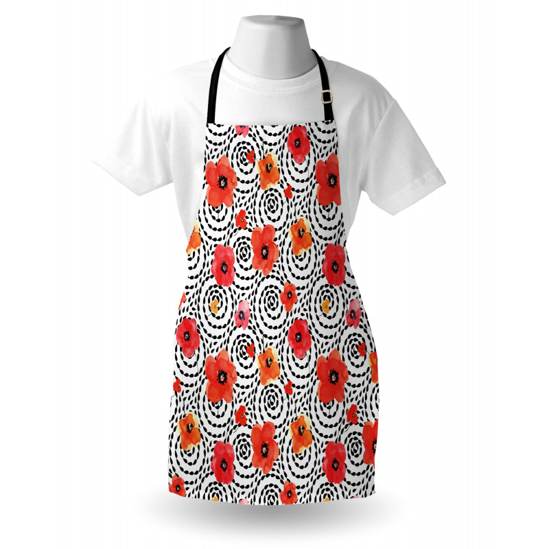 Watercolor Petals Spirals Apron