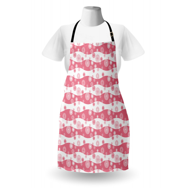 Monochrome Swirls Stripes Apron