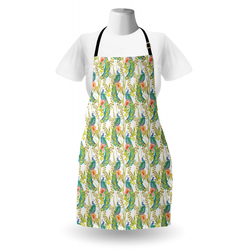 Boho Peacock Feathers Apron