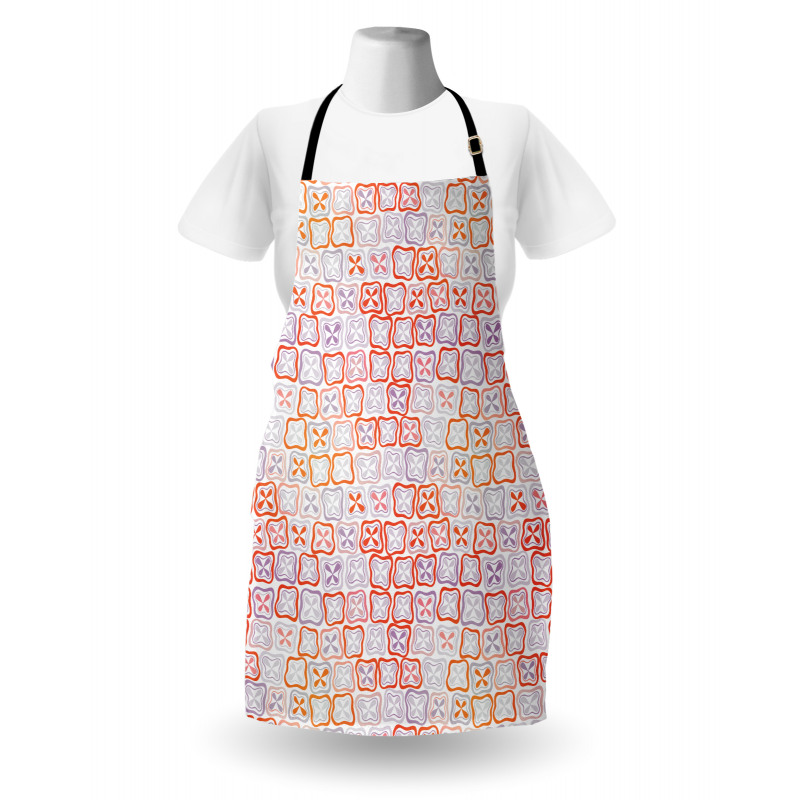 Four-Petal Abstract Flowers Apron