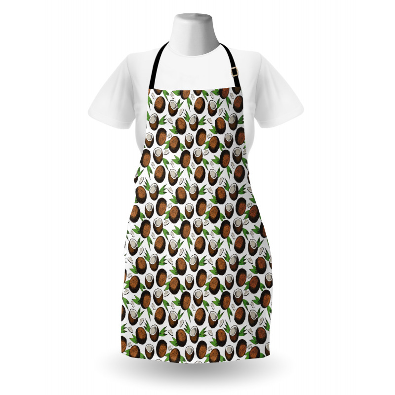 Coconuts Leaves Sketch Apron